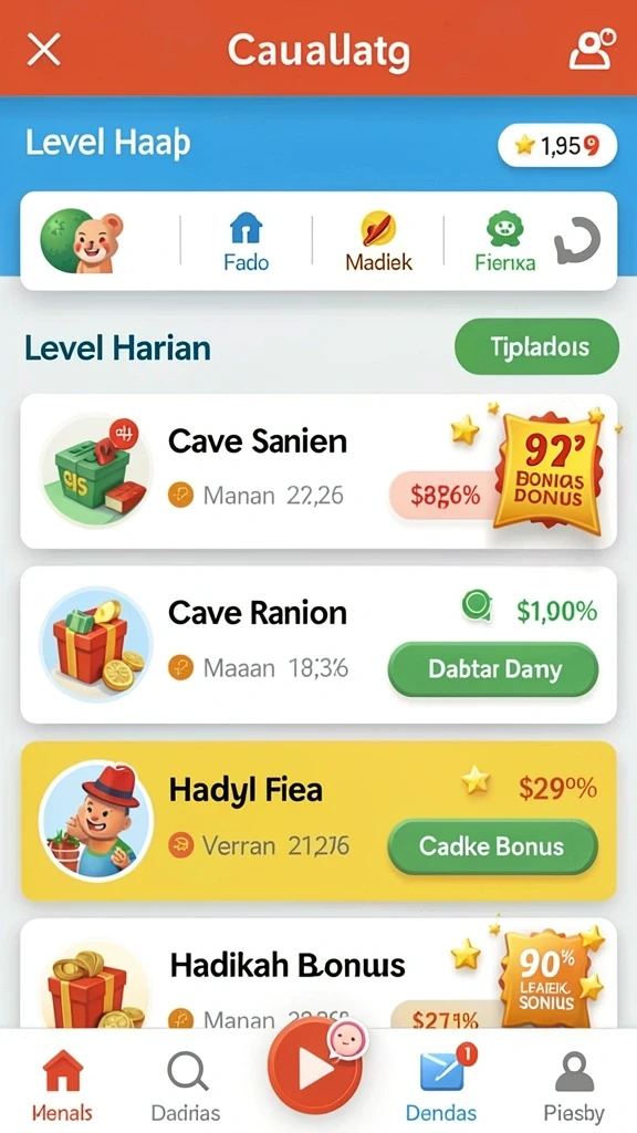 Fitur sosial DEWA1000 yang memungkinkan interaksi pemain.