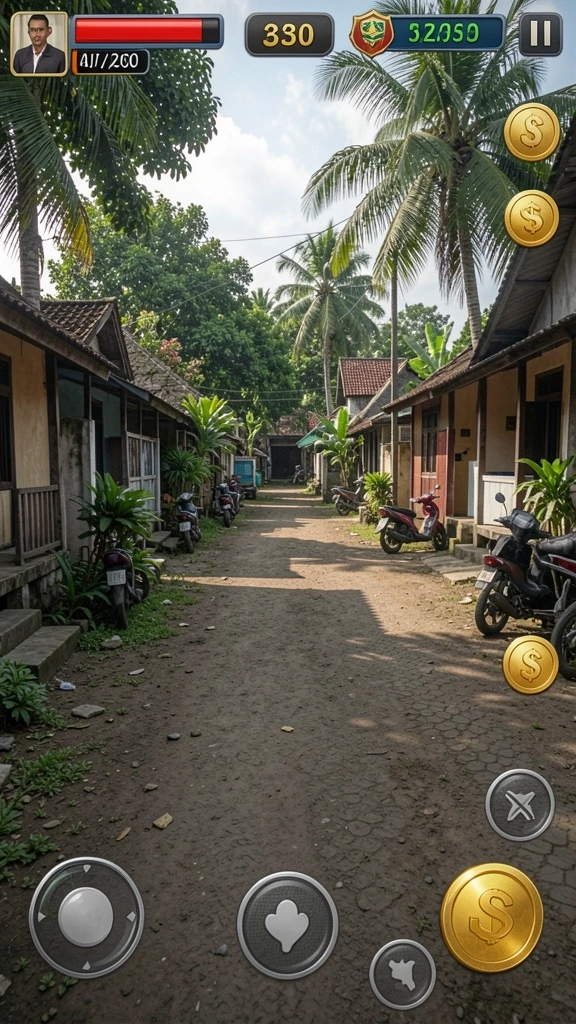 Menampilkan karakter utama dalam aksi bertarung yang menegangkan.
