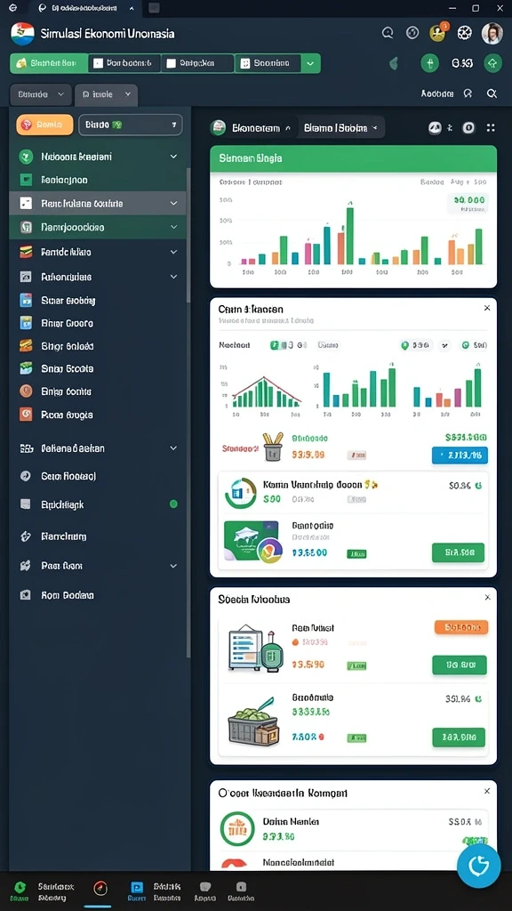 Screenshot memperlihatkan menu permainan dengan opsi karakter dan misi.