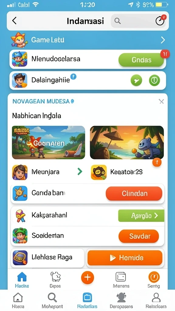 Pemandangan yang memukau dalam setiap level permainan.